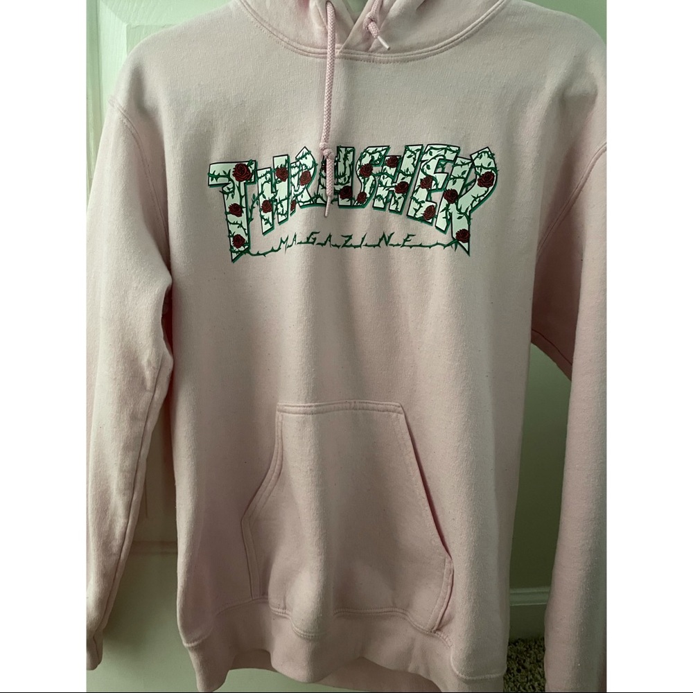 Thrasher pink roses hoddie